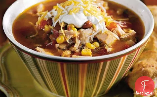 Sopa De Pavo Fiesta Con Galletas De Chile Verde