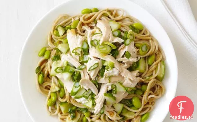 Fideos Soba De Maní Fríos Con Pollo