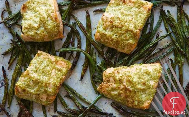 Acelga Ártica con Costra de Cilantro con Judías Verdes