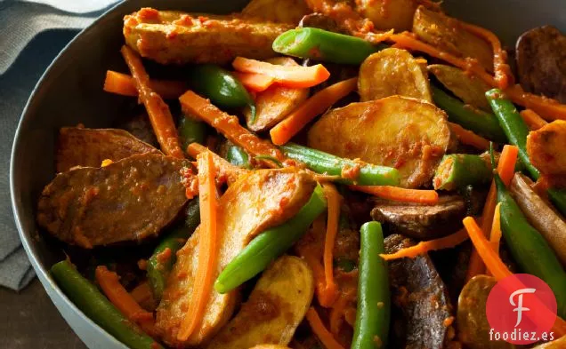 Receta nueva de Patatas Rendang y Judías Verdes