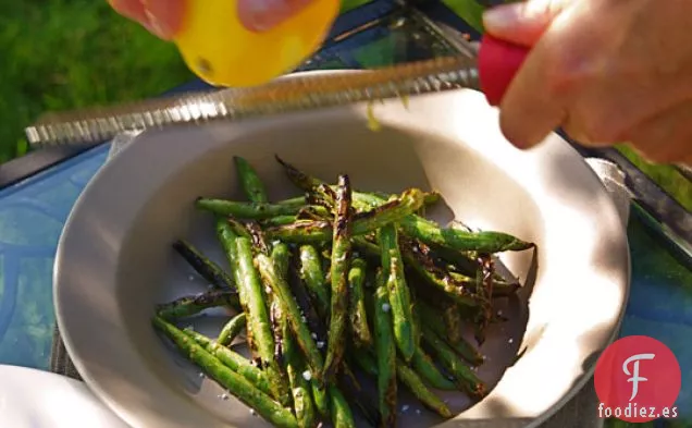 Judías Verdes A La Parrilla Con Ajo Y Ralladura De Limón
