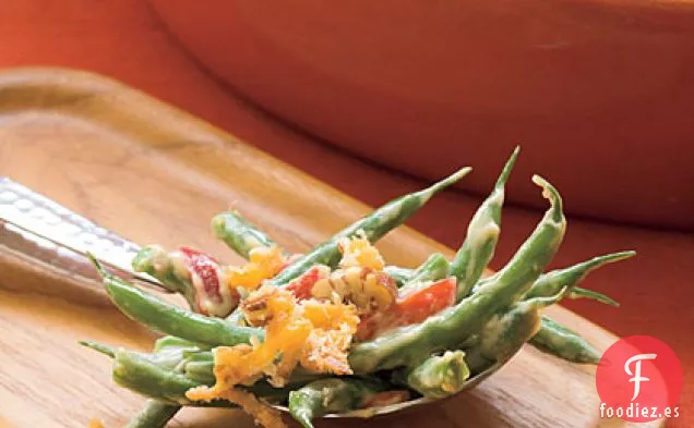 Cazuela de Cheddar y Frijoles Verdes de Pacana