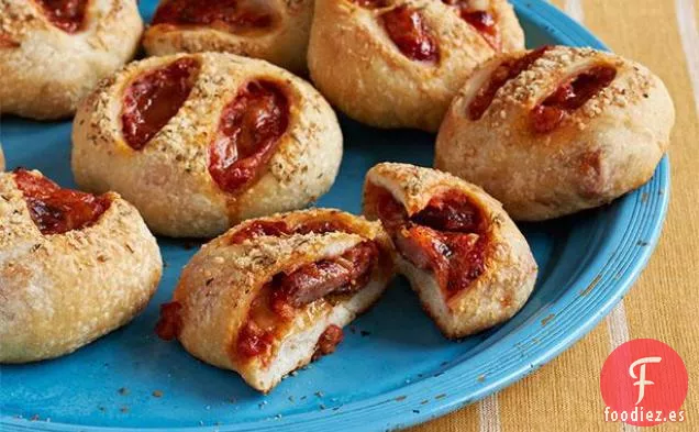 Rollos de Pizza de Salchichas para Fiestas