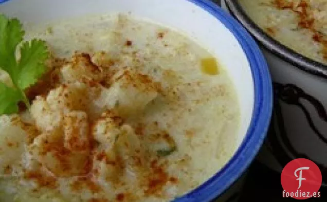 Sopa de Coliflor y Puerro Asada