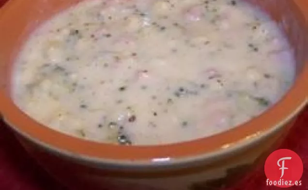 Sopa de Patata, Jamón, Brócoli y Queso con Albóndigas para bebés