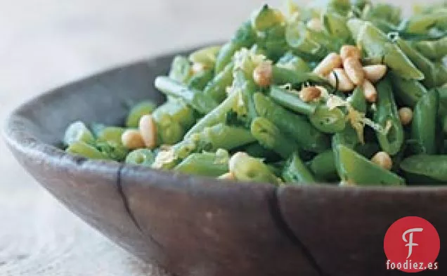 Judías Verdes con Limón y Piñones