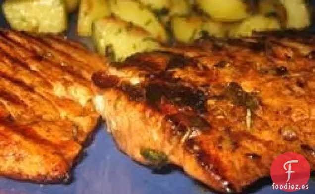 Salmón a la Parrilla Balsámico y Romero