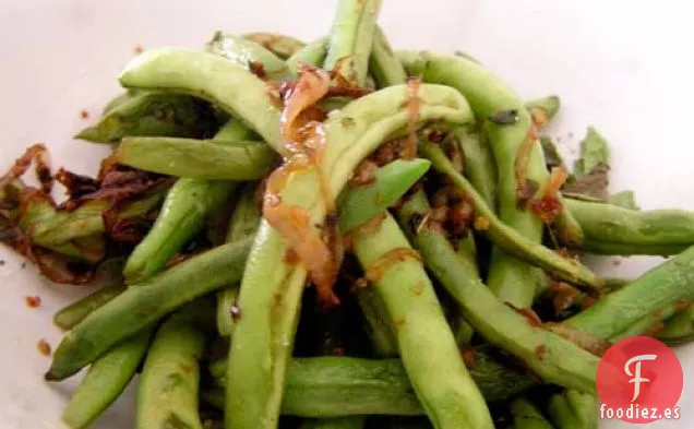 Cena De Esta Noche: Judías Verdes Con Menta Y Cebolla Roja