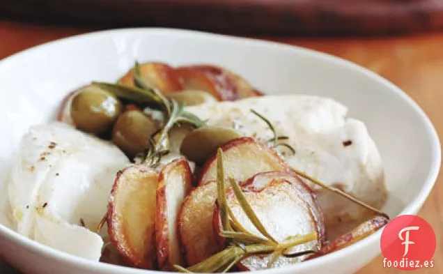 Fletán con Patatas en sartén