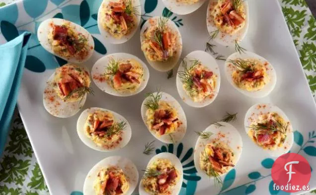 Huevos Rellenos con Tocino Confitado