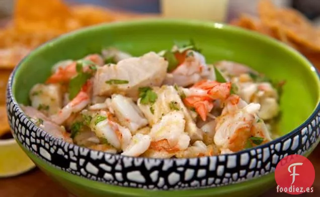 Ceviche de Camarones y Cítricos Mahi Mahi