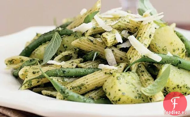 Pesto Penne con Judías Verdes y Patatas