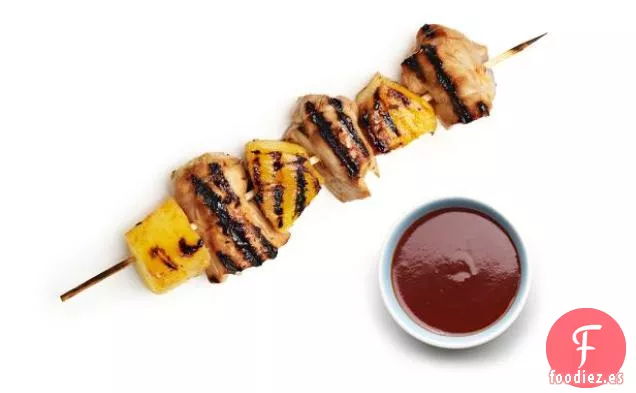 Brochetas de Pollo y Piña