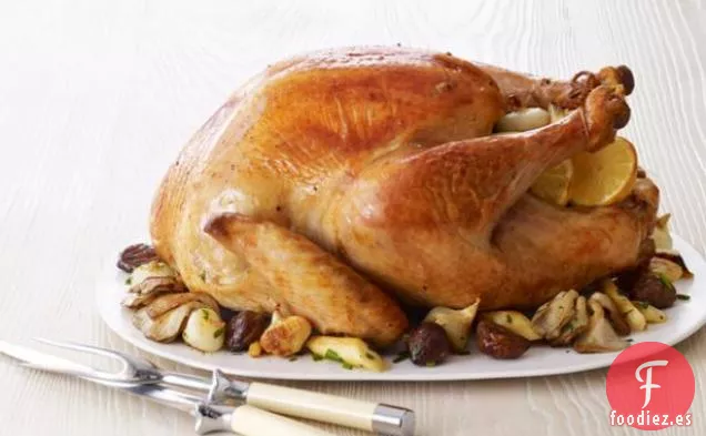 Pavo con Castañas Glaseadas, Chirivías y Setas