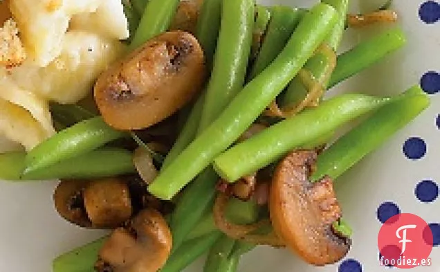 Judías Verdes Salteadas Y Champiñones