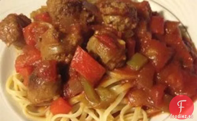 Ragú de Salchicha Italiana Dulce con Linguini