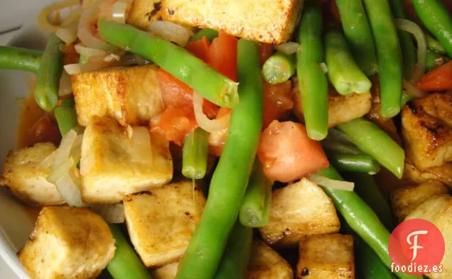 Cocinar el Libro: Saltear con Tofu, Judías Verdes y Tomates