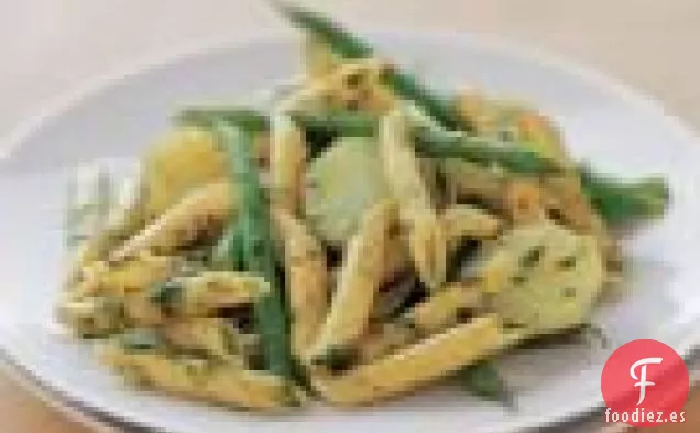 Penne Con Pesto, Patatas y Judías Verdes