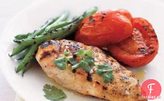 Pollo A La Parrilla Con Judías Verdes Y Tomates Receta