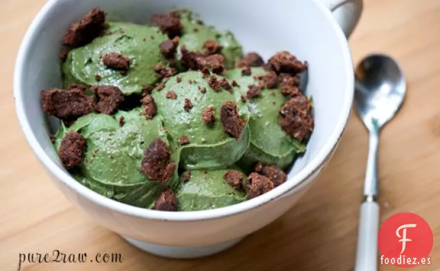 Brownie de Menta, Helado Suave de Aguacate (sin gluten, vegano