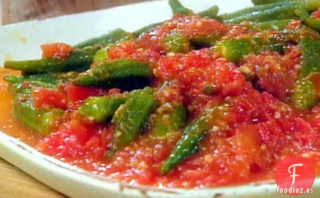 Okra fresca con Tomates y Jengibre