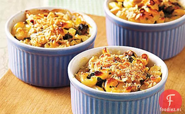 Macarrones Individuales de Espinacas y Queso Gratinados