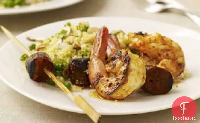 Pinchos De Gambas Y Chorizo Con Cuscús Especial