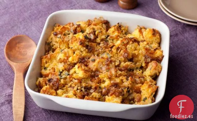 Relleno de Cebolla Caramelizada y Pan de Maíz
