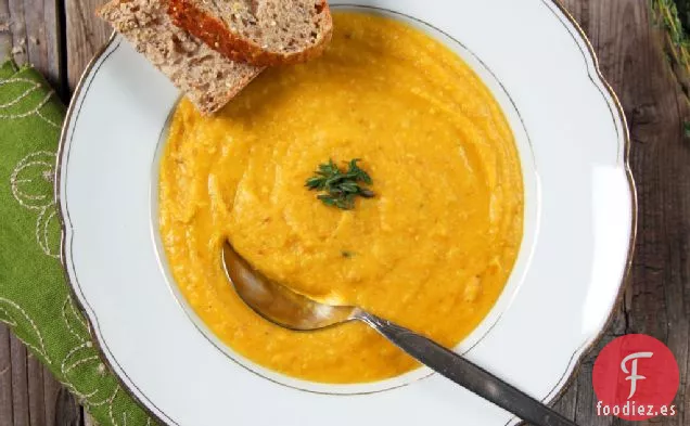 Sopa De Guisantes Partidos Amarillos Orgánicos Con Tocino Y Tomillo