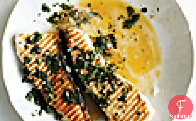 Fletán a la parrilla con Chimichurri