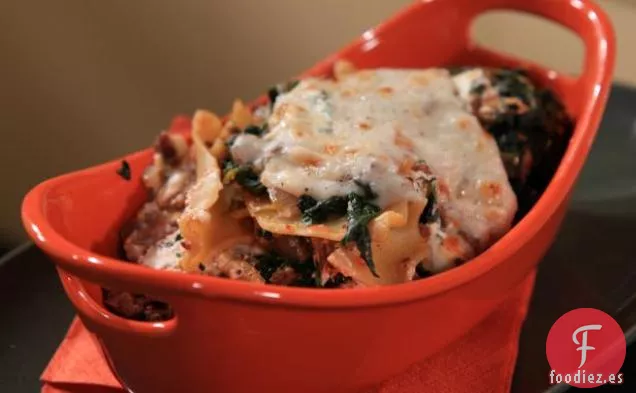 Lasaña Perezosa con Ragú de Cordero, Espinacas y Ricotta