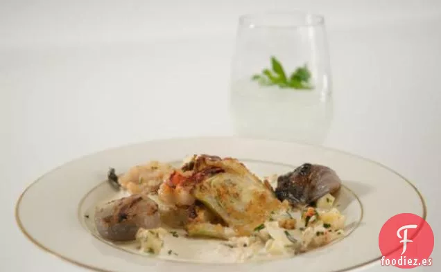 Napoleón de Langosta e Hinojo con Crema de Langosta a base de Hierbas