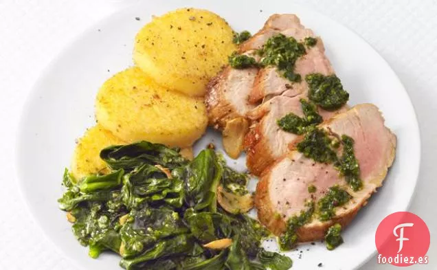 Cerdo Al Pesto Con Polenta