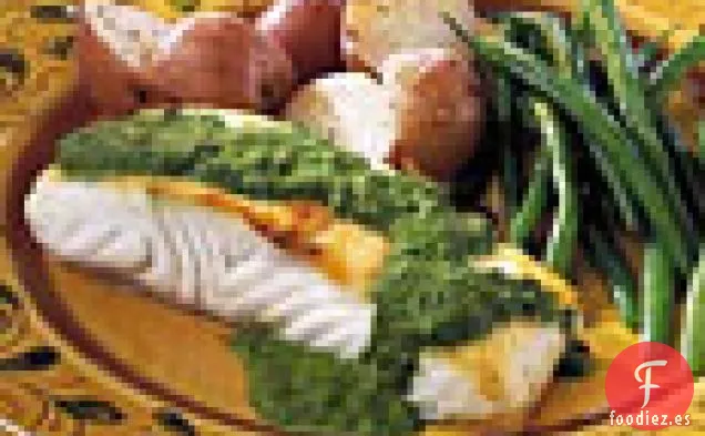 Halibut con Salsa de Hierbas