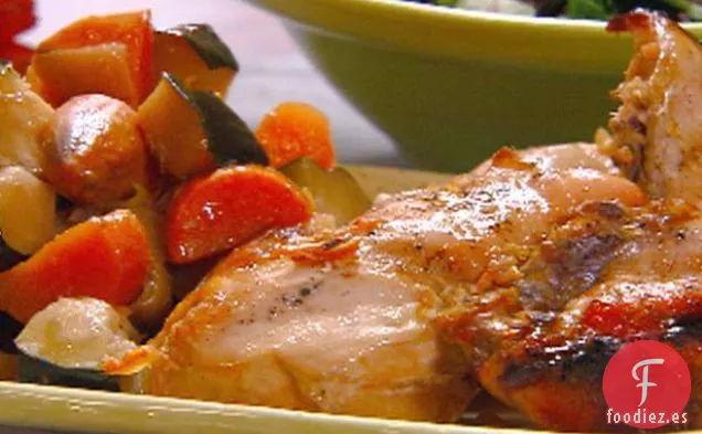 Pollo de Arce y Naranja con Calabaza de Bellota y Batatas