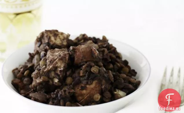 Lentejas Especiadas Con Arroz Negro Y Pollo