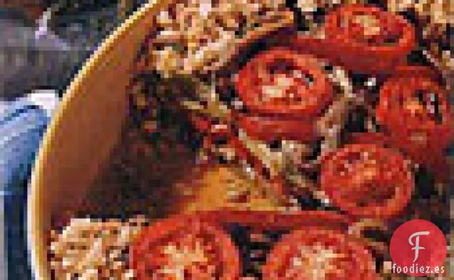 Tian de Pimiento Rojo y Berenjena con Anchoas