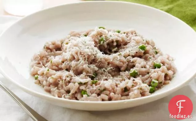 Risotto de Vino Tinto con Guisantes