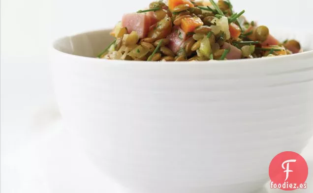 Ensalada Tibia de Lentejas y Jamón