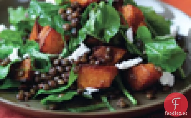 Ensalada de Calabaza Especiada, Lentejas y Queso de Cabra
