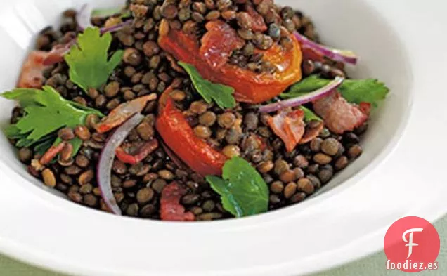 Ensalada de Tomate Asado con Lentejas Puy