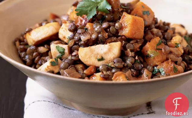 Ensalada de Calabaza Asada y Lentejas