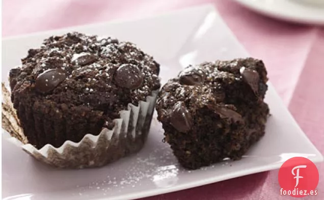 Muffins de Chispas de Dulce de Chocolate con Corazón Alegre de Mariska