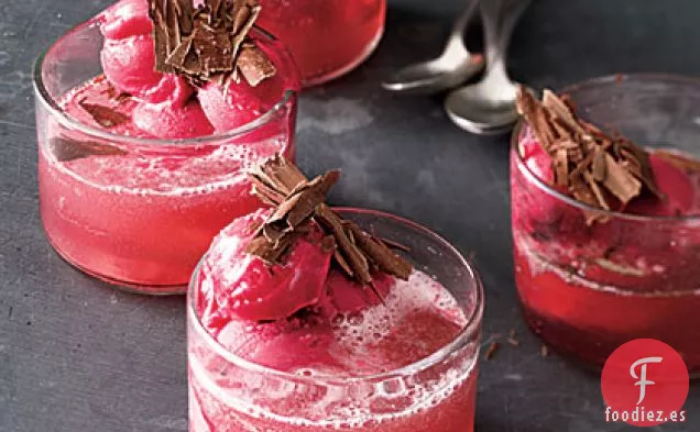 Parfaits de Frambuesa Espumosos