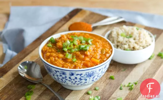 Sopa de Lentejas Rojas al Curry de Coco
