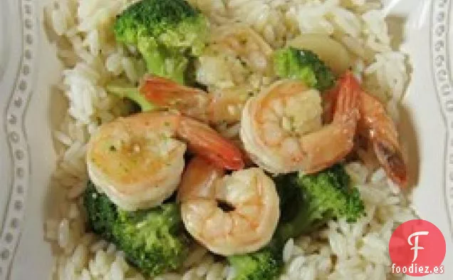 Camarones con Brócoli en Salsa de Ajo