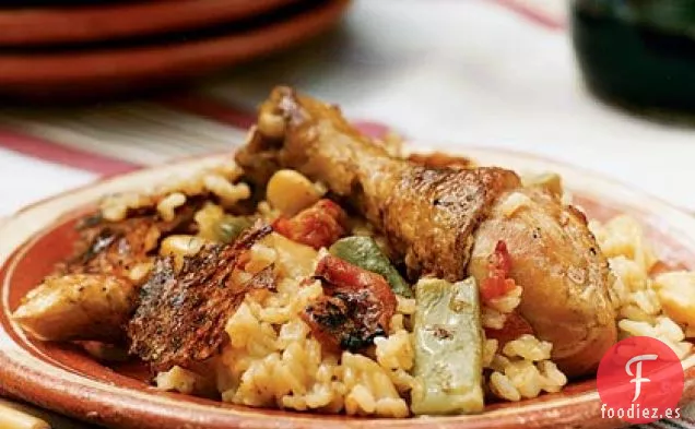 Paella Valenciana de Pollo de la Barbacoa