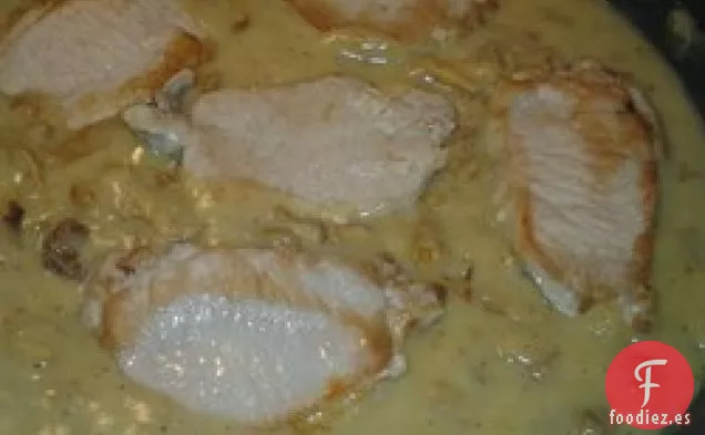 Costilla de Cerdo en Salsa de Champiñones Rebozuelos