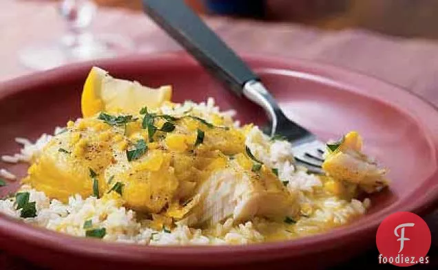 Fletán con Curry de Comino y Pimienta