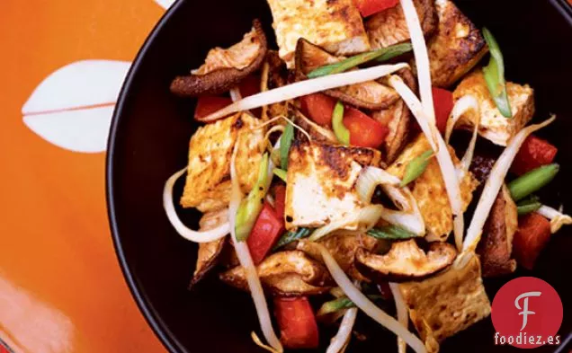 Ensalada de Champiñones y Tofu Glaseado